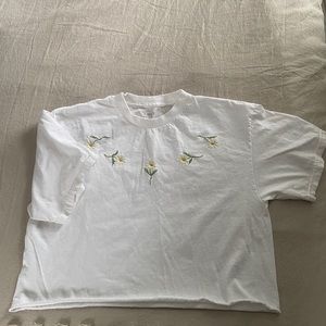 Cropped Brandy Melville Flower Tee